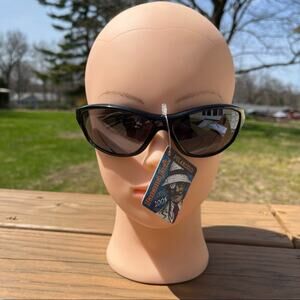 Panama Jack Oval Biker Sunglasses Black